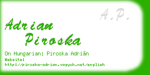 adrian piroska business card